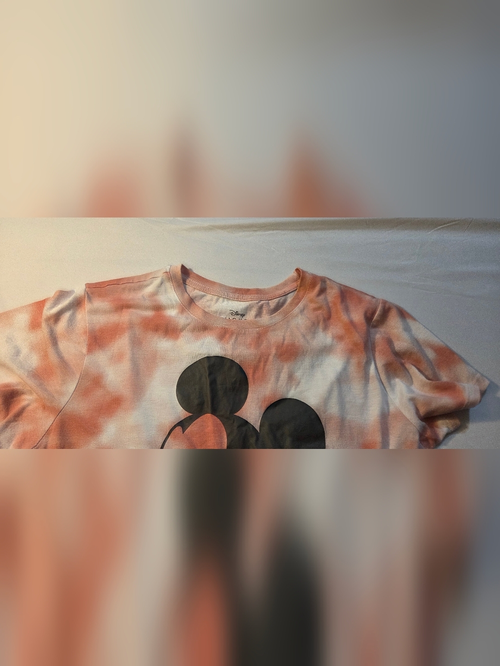 Disney Womens Pink Tie-Dye Mickey Mouse Short Sleeve Tee Preowned Size XXL - Picture 4 of 8